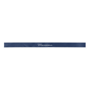 Donkerblauwe Elegante Casualle Eigen Naam Handgesc Lint