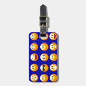 donkerblauwe emojas bagagelabel (Voorkant verticaal)