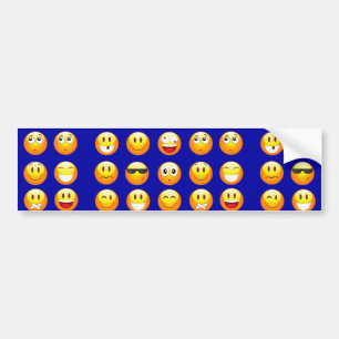 donkerblauwe emojas bumpersticker