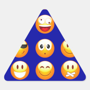 donkerblauwe emojas driehoek sticker