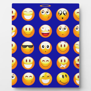 donkerblauwe emojas fotoplaat