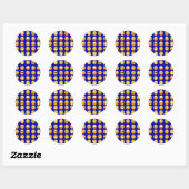 donkerblauwe emojas ronde sticker (Vel)