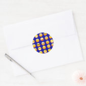 donkerblauwe emojas ronde sticker (Envelop)