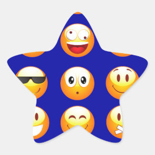 donkerblauwe emojas ster sticker