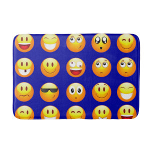 Donkerblauwe Emoji badkamer badmat badmat