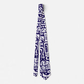 Donkerblauwe en witte doodles 7 van 7 stropdas (Achterkant)