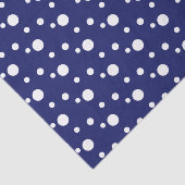 Donkerblauwe en witte pooldots tissuepapier (Detail)