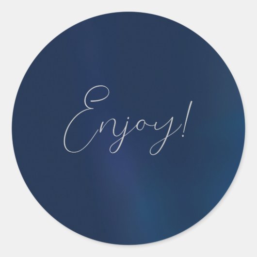 Donkerblauwe Enjoy Sticker (Voorkant)