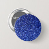 Donkerblauwe faux-glitter-afbeelding ronde button 5,7 cm (Voorkant /achterkant)