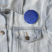 Donkerblauwe faux-glitter-afbeelding ronde button 5,7 cm (In situ)