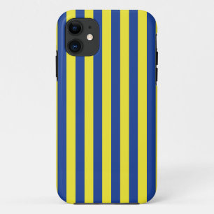 Donkerblauwe & Gele Strepen  iPhone 11 Hoesje