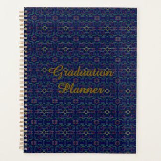donkerblauwe geometrische Afstuderen planner