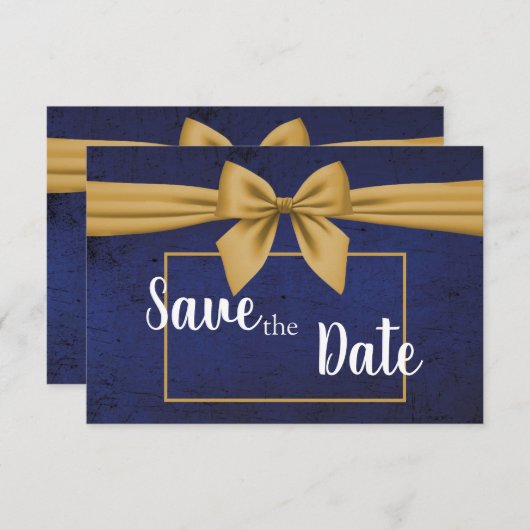 Donkerblauwe goudbaars save the date (Voorkant / Achterkant)