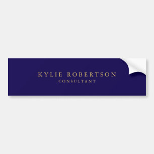 Donkerblauwe gouden kleuren professioneel trendy m bumpersticker