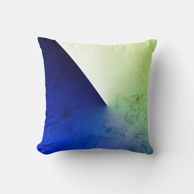 Donkerblauwe groene Abstracte kunstbehuizing Kussen (Voorkant)