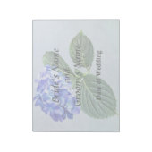 Donkerblauwe hydrangea met bladeren notitieblok (Gedraaid)