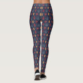 Donkerblauwe kerstbomen Kerstpyjama broek Leggings (Achterkant)