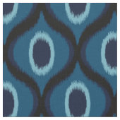 Donkerblauwe kleur Marokkaanse ikat ontwerp Stof (Close Up)