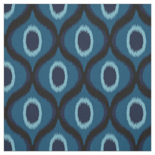 Donkerblauwe kleur Marokkaanse ikat ontwerp Stof