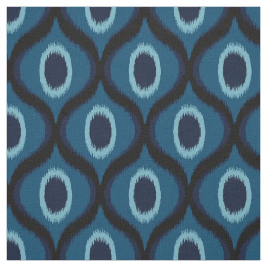 Donkerblauwe kleur Marokkaanse ikat ontwerp Stof (Swatch)