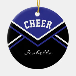 Donkerblauwe kring voor Cheerleaders Keramisch Ornament