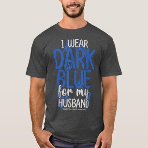 Donkerblauwe lintkankerbestrijder Colorectal T-shirt