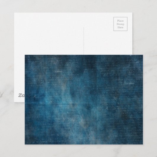 Donkerblauwe lucht in de ruimte met schrijven briefkaart (Voorkant / Achterkant)