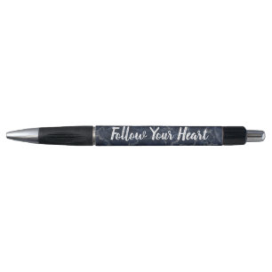 Donkerblauwe Marmer Volg Je Hart Pen