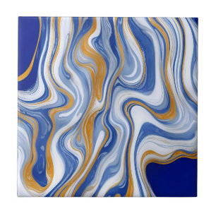 Donkerblauwe marmeren Tegel Tegeltje