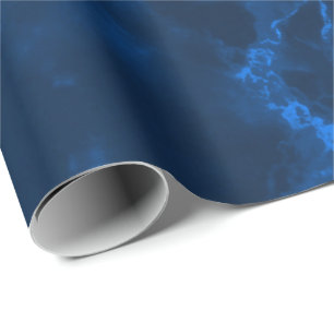 Donkerblauwe marmertextuur cadeaupapier