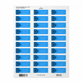 Donkerblauwe Monogram Chevron Etiket (Full Sheet)