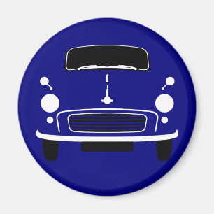 Donkerblauwe Morris Minor Koelkast Magneet