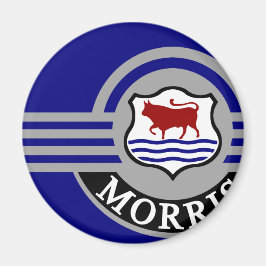 Donkerblauwe Morris Minor Koelkast Magneet