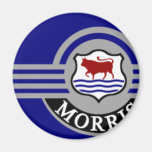 Donkerblauwe Morris Minor Koelkast Magneet
