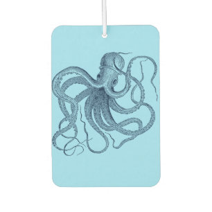 Donkerblauwe octopus illustratie nautisch ontwerp luchtverfrisser