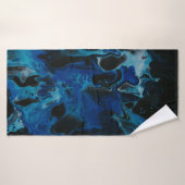 Donkerblauwe psychedelische vloeistof badhanddoek (Badhanddoek)