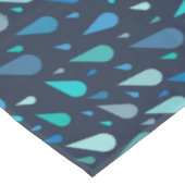 Donkerblauwe regendruppels met aangepaste naam tafelkleed (Gekanteld)