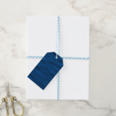Donkerblauwe rimpels cadeaulabel (Met Touw)