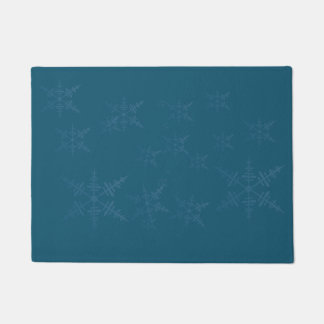 Donkerblauwe sneeuwvlokken deurmat