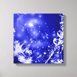 Donkerblauwe spetter canvas afdruk