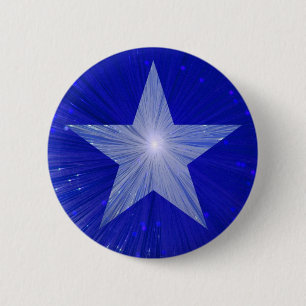 Donkerblauwe Star-knop Ronde Button 5,7 Cm