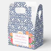 Donkerblauwe  Tegels Citrus Roze Trouwdouche Bedankdoosjes (Geopend)