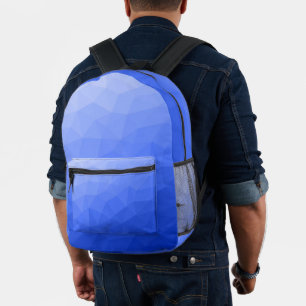 Donkerblauwe verloop geometrisch meshpatroon bedrukte rugzak