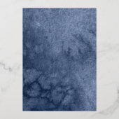 Donkerblauwe vlinder Quince Folie Uitnodiging (Achterkant)