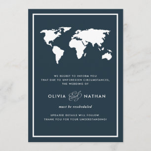 Donkerblauwe Wereldkaart   Windannulering Kaart