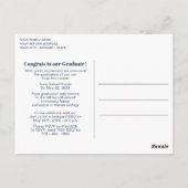 Donkerblauwe witte minimalistische aankondiging va briefkaart (Achterkant)