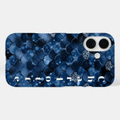 Donkerblauwe zeemeermin schalen naam Case-Mate iPhone case (Achterkant (horizontaal))