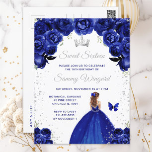 Donkerblonde bruine haren prinses Sweet Sixteen Briefkaart