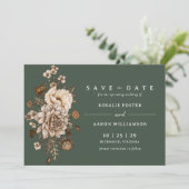 Donkerbos Groen Mos | Elegante bloementuin Save The Date (Staand voorkant)