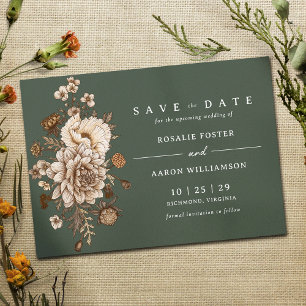 Donkerbos Groen Mos   Elegante bloementuin Save The Date